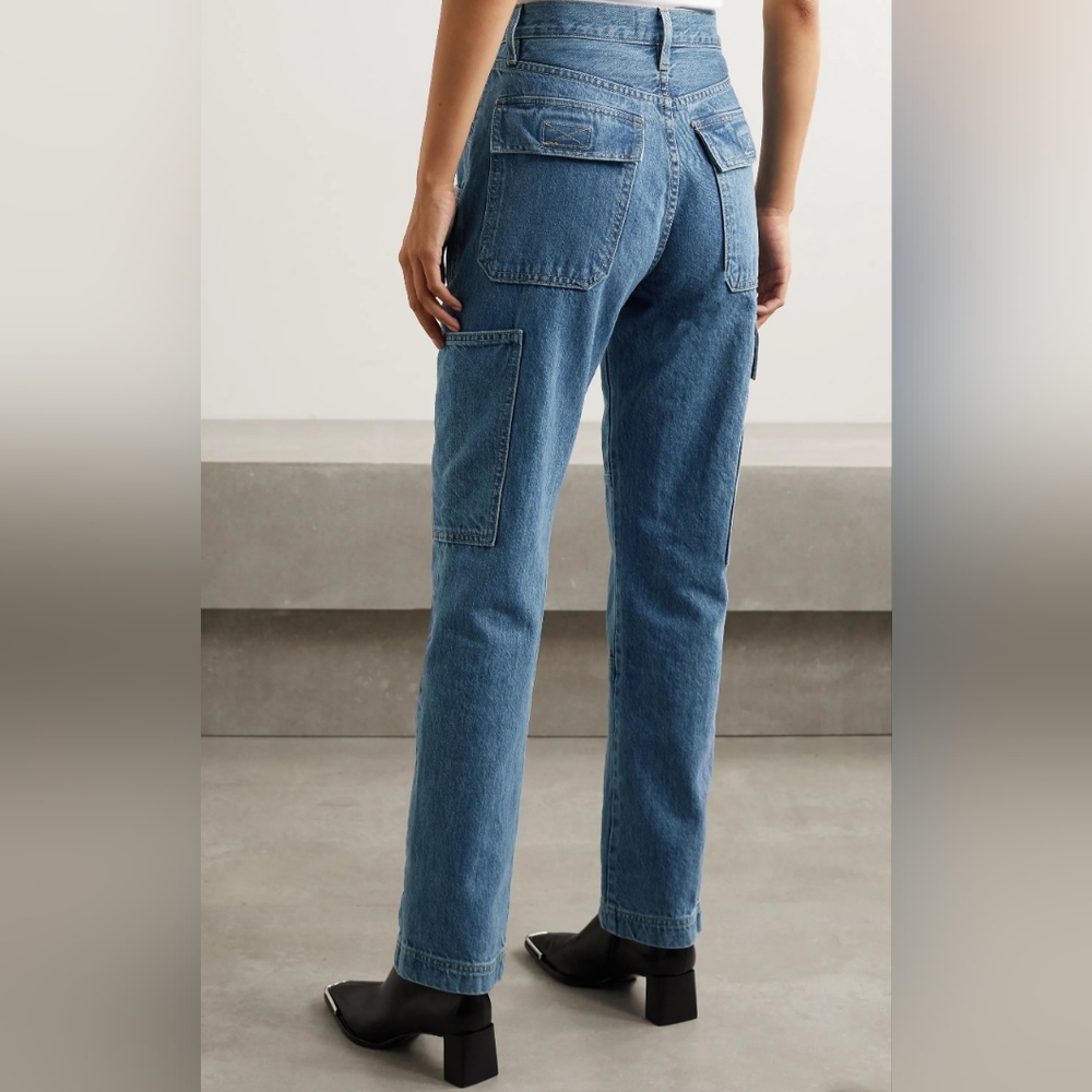 SLVRLAKE - Savior Denim Jeans Size 27 Blue Medium Wash Cargo Pants Retail $329 - Picture 5 of 16